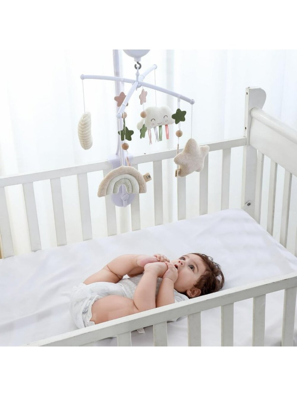 Lullaby Music Crib Mobile with Stuffed Animals - Easy Install Baby Nursery Decor - Picture 8 of 9